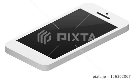 Smartphone isometric icon. Mobile phone with black screen 136362067