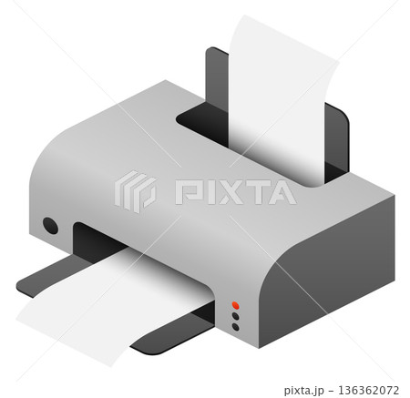Printer isometric icon. Office paper document copier Printer isometric icon. Office paper document copier 136362072