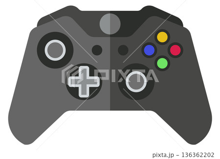 Modern gamepad. Video arcade joystick cartoon icon Modern gamepad. Video arcade joystick cartoon icon 136362202