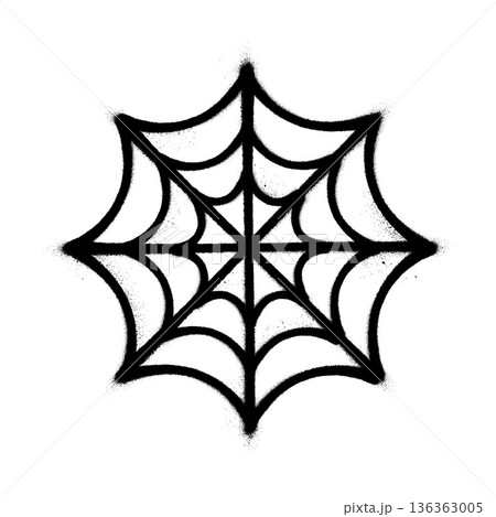 A drawing of a part of a spider web with black spray paint on a white background A drawing of a part of a spider web with black spray paint on a white background 136363005