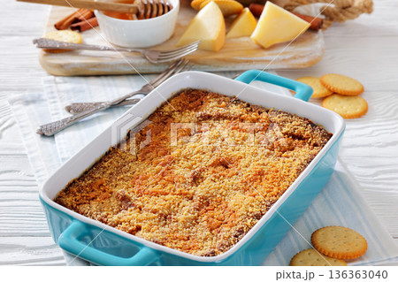Finnish rutabaga bake with honey and crackers 136363040