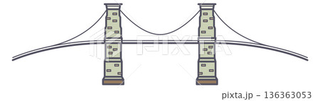 Brooklyn bridge line icon. Famous american architecture symbol Brooklyn bridge line icon. Famous american architecture symbol 136363053