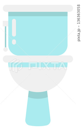 Ceramic toilet bowl. Lavatory basin cartoon icon Ceramic toilet bowl. Lavatory basin cartoon icon 136363058