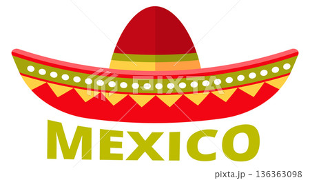 Sombrero logo. Cartoon traditional mexican hat emblem Sombrero logo. Cartoon traditional mexican hat emblem 136363098