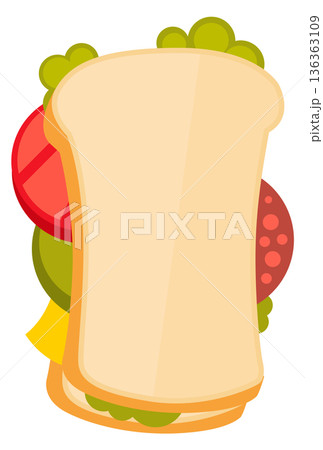 Sandwich icon. Cartoon lunch snack. Tasty food 136363109