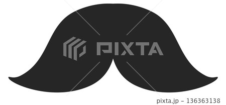 Face hair icon. Black mustaches. Male logo Face hair icon. Black mustaches. Male logo 136363138