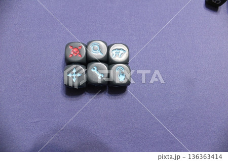 dice dice for the board game Project Elite. Cubes with different values dice dice for the board game Project Elite. Cubes with different values 136363414