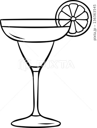daiquiri with lemon icon in black and white doodle sketch style. Refreshing summer cocktail for party invitations, menu or packaging daiquiri with lemon icon in black and white doodle sketch style. Refreshing summer cocktail for party invitations, menu or packaging 136363545