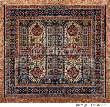 Big beautiful vinrage ornate carpet 136363840