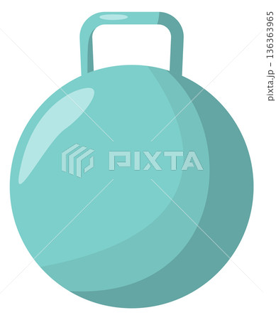 Heavy gym kettlebell cartoon icon. Lifting equipment Heavy gym kettlebell cartoon icon. Lifting equipment 136363965