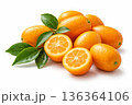 Fresh kumquat isolated on white background 136364106
