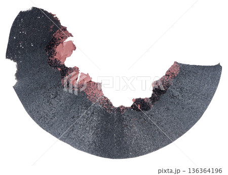 Close up of black pencil wood shaving curl, isolated background Close up of black pencil wood shaving curl, isolated background 136364196