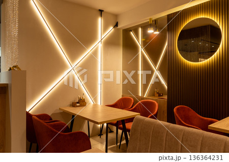 Stylish modern cafe interior 136364231