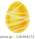 Watercolor illustration of an Easter egg. Easter. A classic holiday symbol for spring celebrations, greeting cards, and seasonal decor. 136364272