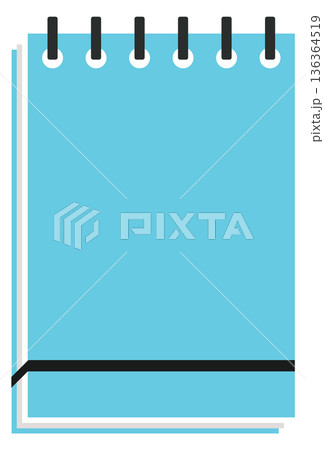 Notepad color icon. Blue cover paper notebook Notepad color icon. Blue cover paper notebook 136364519