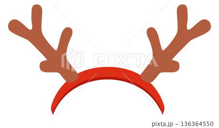 Deer antlers headdress. Christmas party accessory icon Deer antlers headdress. Christmas party accessory icon 136364550