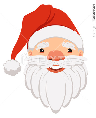 Santa head. Happy face cartoon mascot icon 136364564