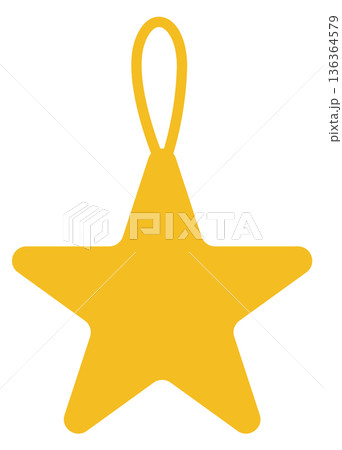 Star decoration color icon. Christmas yellow symbol 136364579
