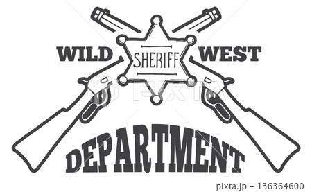 Sheriff department badge in wild west retro style 136364600