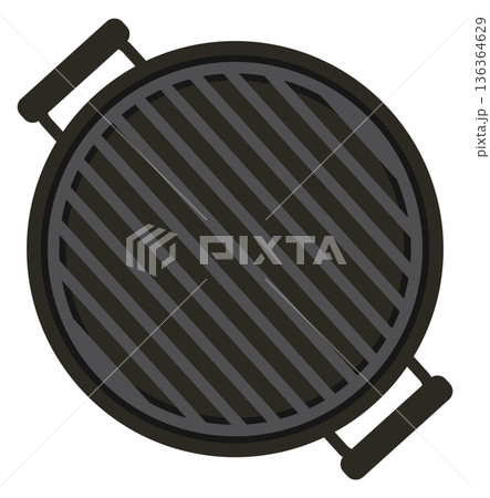 Grill bars top view. Round bbq tool Grill bars top view. Round bbq tool 136364629