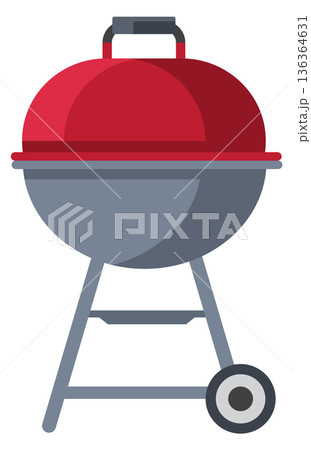 Metal grill. Outdoor cooking equipment cartoon icon 136364631