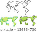 世界地図ひとふで 136364730