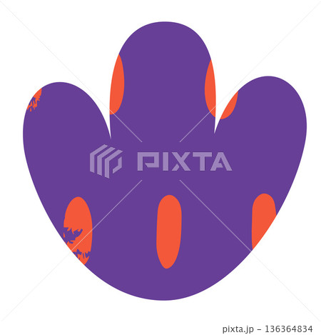 Violet flower silhouette with crayon painting dotted pattern, paper cut out shape, vector kid purple blossom daisy plant Violet flower silhouette with crayon painting dotted pattern, paper cut out shape, vector kid purple blossom daisy plant 136364834