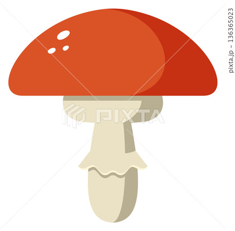 Poison mushroom cartoon icon. Toxic wild fungus Poison mushroom cartoon icon. Toxic wild fungus 136365023