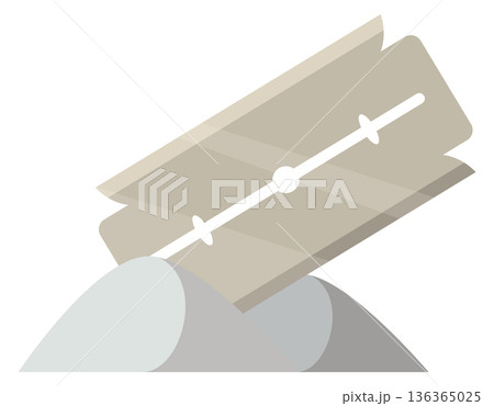 Cocaine pile with razor blade. Deadly drug addiction Cocaine pile with razor blade. Deadly drug addiction 136365025
