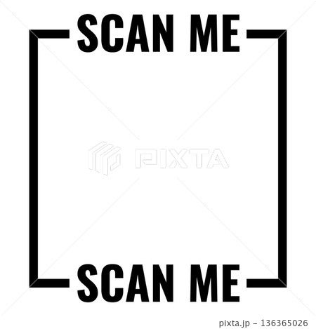 Scan Me QR code placeholder black square frame, vector sticker template for mobile scanner and contactless payment Scan Me QR code placeholder black square frame, vector sticker template for mobile scanner and contactless payment 136365026