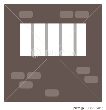 Jail color icon. Prison cage cell wall 136365053