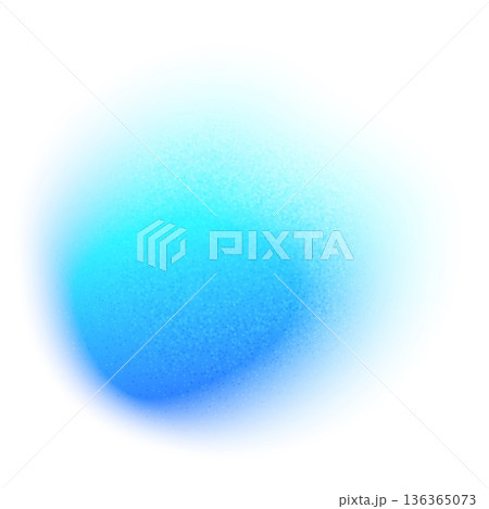 Blue circle blurred gradient noise gradation, abstract watercolor blur mesh round shape, grainy vector design element 136365073
