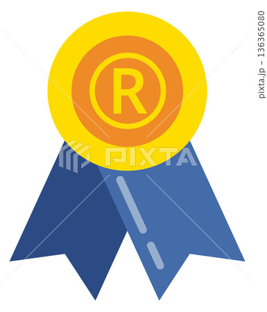Trademark license color icon. Patent or intellectual license 136365080