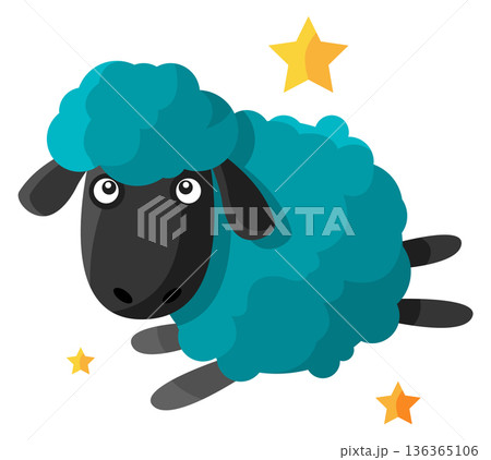 Flying sheep character. Dream mascot cartoon icon Flying sheep character. Dream mascot cartoon icon 136365106