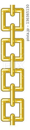 Golden chain with square shape link. Metal connection 136365130