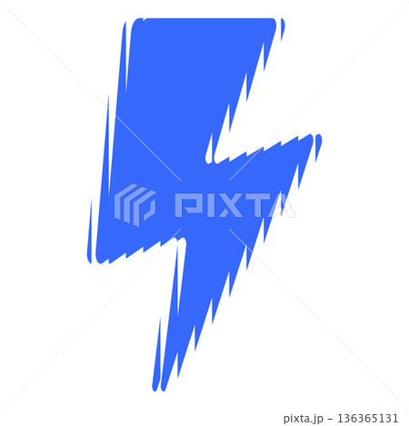Blue flash lightning shape with ribbed glass effect, vector ripple blur thunderbolt fluted electricity high voltage sign Blue flash lightning shape with ribbed glass effect, vector ripple blur thunderbolt fluted electricity high voltage sign 136365131