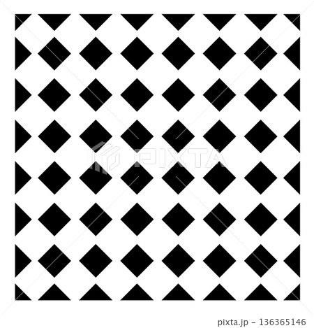 Checkered seamless pattern, abstract black and white background, rhombus grid, square tile design, vector illustration Checkered seamless pattern, abstract black and white background, rhombus grid, square tile design, vector illustration 136365146