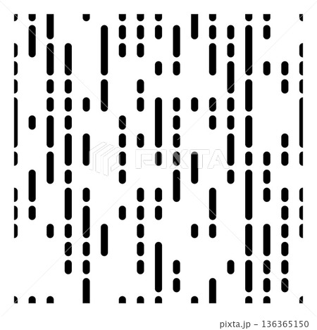 Dotted lines seamless pattern, abstract black and white vector background, rounded stripes grid checkered design 136365150