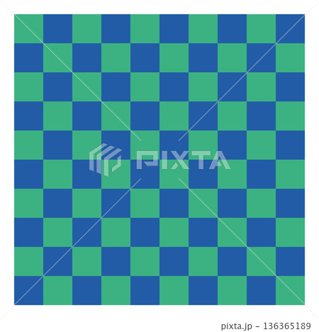 Geometric seamless pattern in blue and green checkered patterns. 136365189