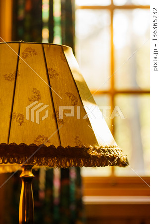Vintage lamp in old house. Vintage lamp in old house. 136365232