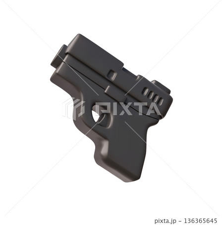 Pistol, handgun 3D vector icon, police firearm weapon, cartoon gun security equipment, guard ammunition gear, criminal Pistol, handgun 3D vector icon, police firearm weapon, cartoon gun security equipment, guard ammunition gear, criminal 136365645
