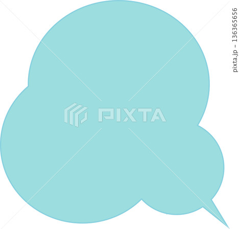 少しもくもくした水色の吹き出し 少しもくもくした水色の吹き出し 136365656