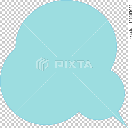 少しもくもくした水色の吹き出し 少しもくもくした水色の吹き出し 136365656