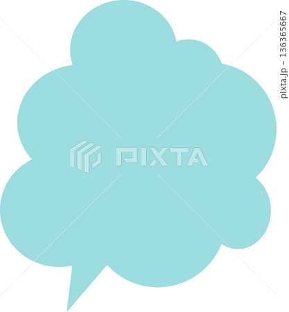 もくもくした水色のいびつな吹き出し 136365667