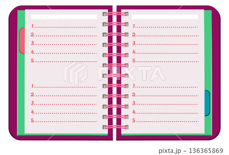 Notebook pages template. Blank paper lined sheets 136365869