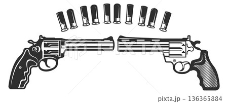 Retro guns black badge. Vintage weapon club 136365884