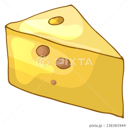 Cheese piece color icon. Fresh gourmet snack 136365944