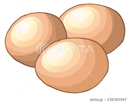 Raw eggs cartoon icon. Cooking ingredient symbol 136365947