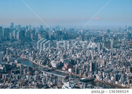 スカイツリーから撮影した東京の都市風景 スカイツリーから撮影した東京の都市風景 136366024