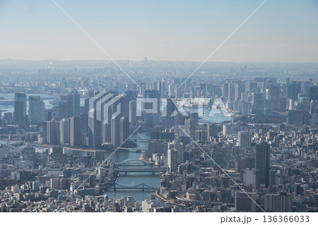 スカイツリーから撮影した東京の都市風景 スカイツリーから撮影した東京の都市風景 136366033